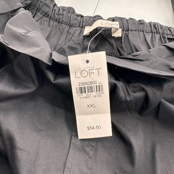 Ann Taylor LOFT Black Off-The-Shoulder Button Front Blouse XXL Milk Maid Peasant - Picture 4 of 11